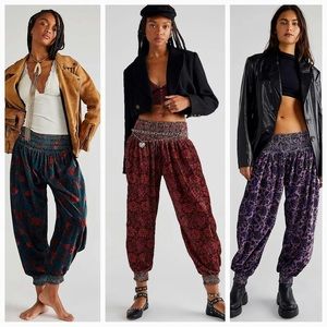 Free People x FP one Marla Velvet Pants Brown Combo
